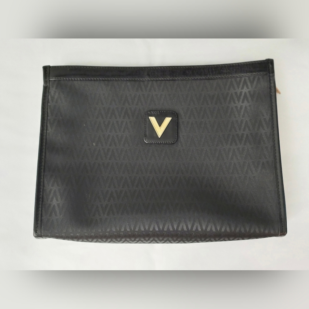Mario Valentino Black and Gold Geometric‎ Clutch